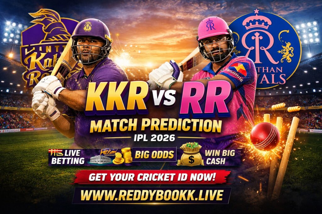 KKR vs RR Match Prediction IPL 2026 Reddybook Cricket ID